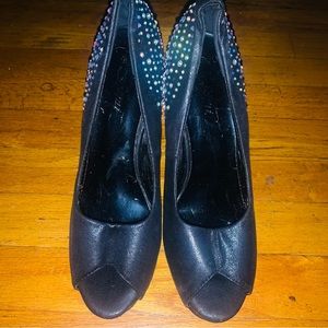Black Rhinestone Heels